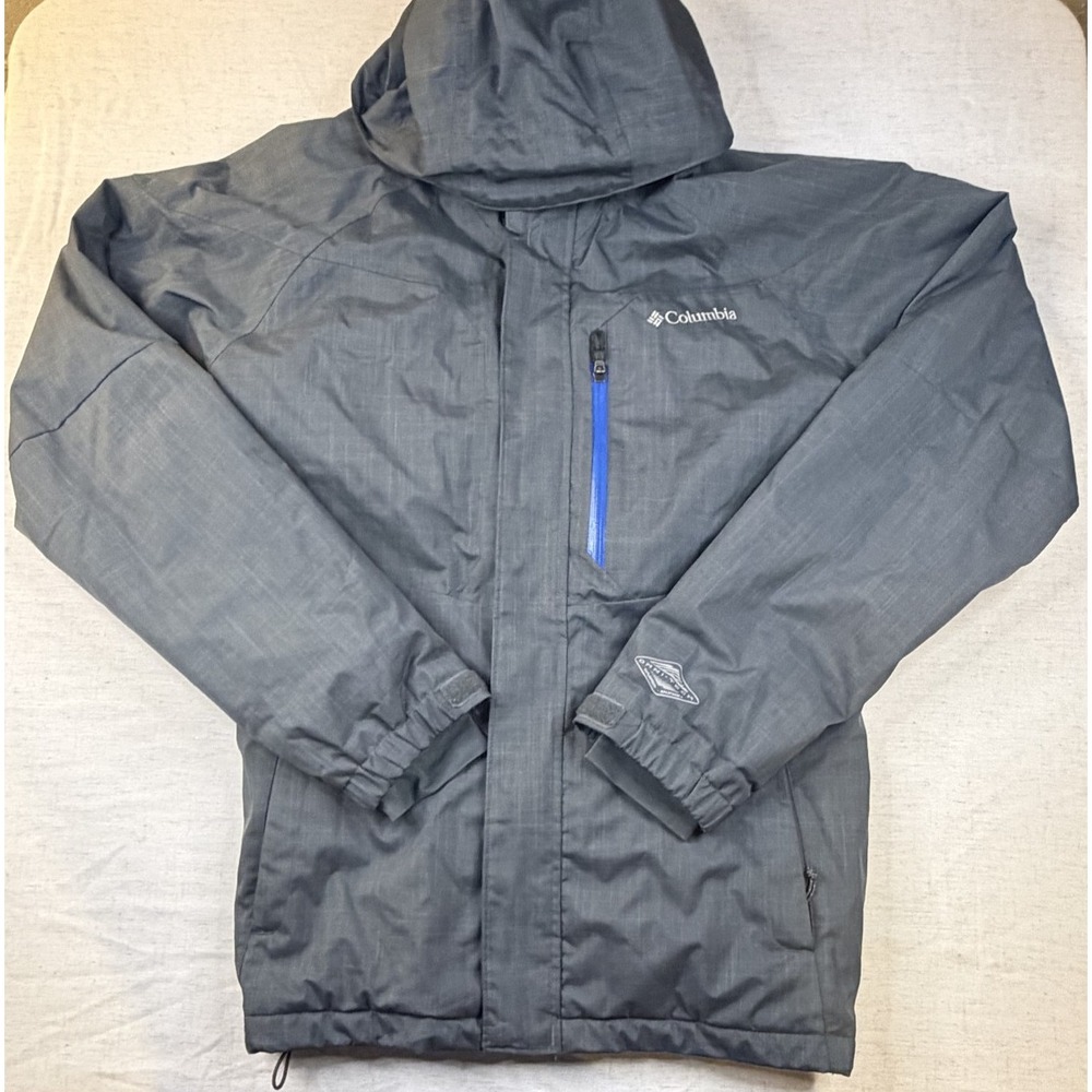 Columbia Omni-Heat Omni-Tech Ski Jacket Men's Medium Gray Waterproof Hooded Coat
